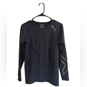 2XU Men’s XL Core Compression Long Sleeve Shirt Black/Gold